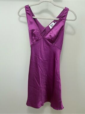 Princess Polly Magenta Satin Slip Dress